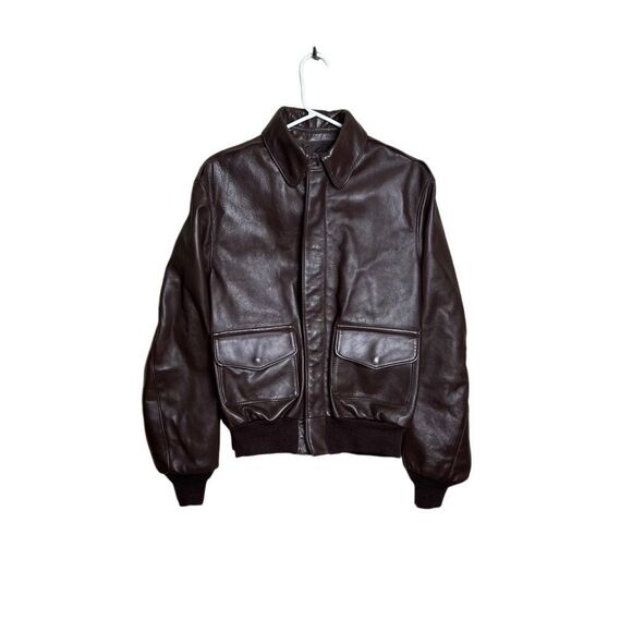 Vintage Sporty’s Pilot Shop A-2 Bomber Jacket Big YKK Zipper Horsehide Made In U - Picture 1 of 10